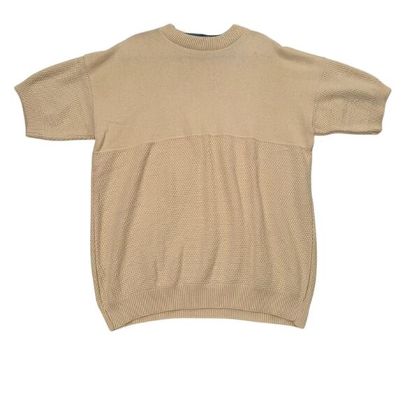 Sue Hillis Designs Duplicate Stitch 100% Cotton Cream Knit Top Short Sleeve‎ 2X - Picture 5 of 14